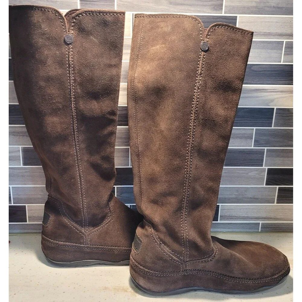 FitFlop Womens Size 8 Brown Suede Tall Knee High Boots Wobble Board Sole